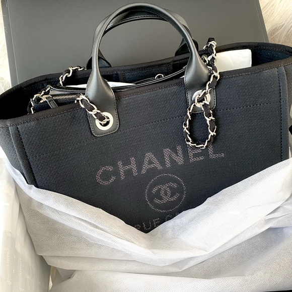 FULL SET - CHANEL Deauville Large Shopping Bag - Picture 6 of 16